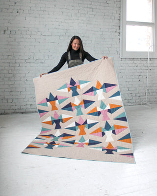 Another Feather Quilt by Eudaimonia Studio Beige Holding