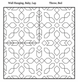 Connector Quilt Pattern (Download) by Homemade Emily Jane showing a modern geometric quilt design with interconnected blocks and a structured border