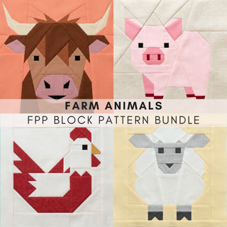 Farm Animals FPP Block Patterns — 4-Pattern Bundle (Download)