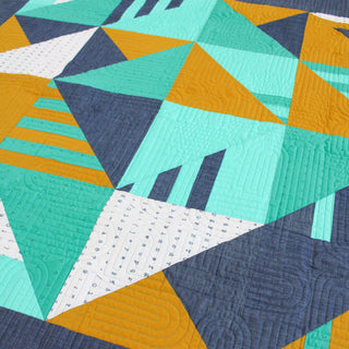 Sincerely Quilt Eudaimonia Studio Denim Closeup