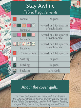 Stay Awhile Table Runner Quilt Pattern (Download)